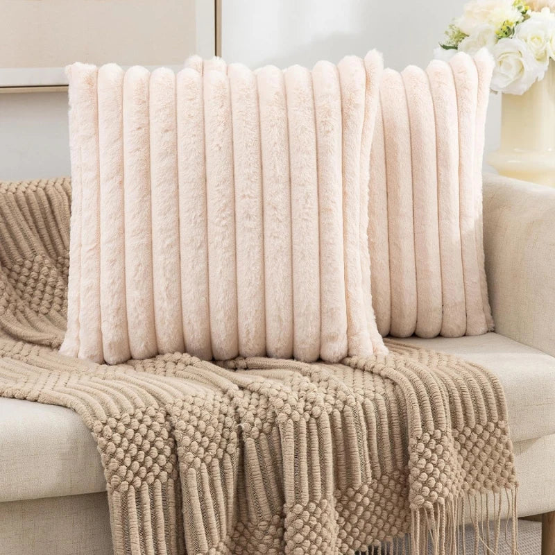 Pillowcase Decorative Home Pillows White Pink Retro Fluffy Soft Throw Pillowcover For Sofa Couch Cushion Cover 45x45 Pillow Hugs