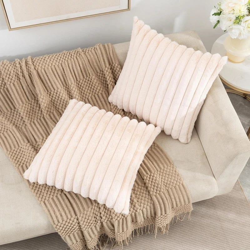 Pillowcase Decorative Home Pillows White Pink Retro Fluffy Soft Throw Pillowcover For Sofa Couch Cushion Cover 45x45 Pillow Hugs