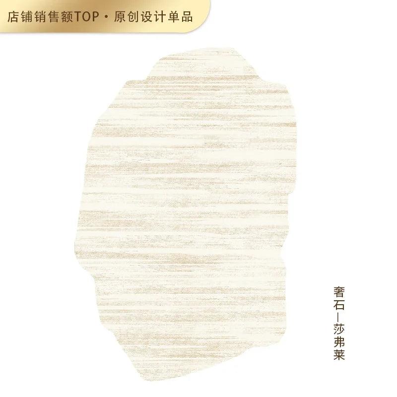 Light Luxury Living Room Decoration Carpet Irregular Shape Rugs for Bedroom Fluffy Soft Marble Plush Rug Thick Anti-slip Floor