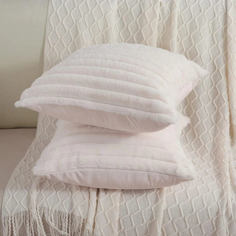 Pillowcase Decorative Home Pillows White Pink Retro Fluffy Soft Throw Pillowcover For Sofa Couch Cushion Cover 45x45 Pillow Hugs
