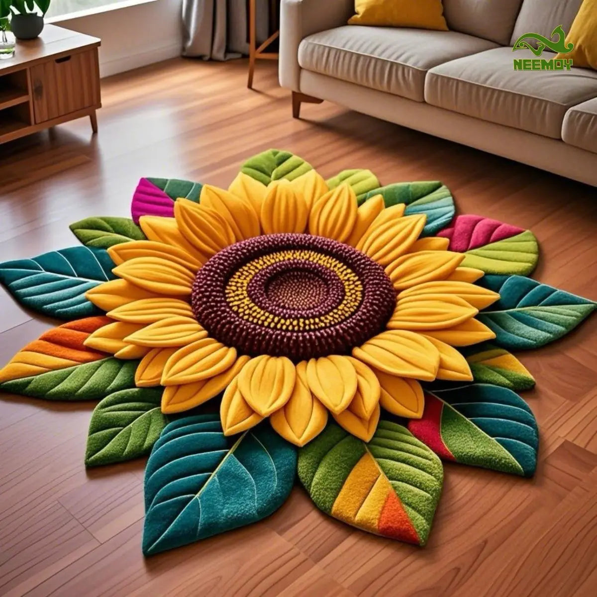 Sunflower Carpet Living Room Decoration Children Bedroom Carpet Fluffy Mat Hallway Non-slip Hair Rug Bedside Design Room Mat