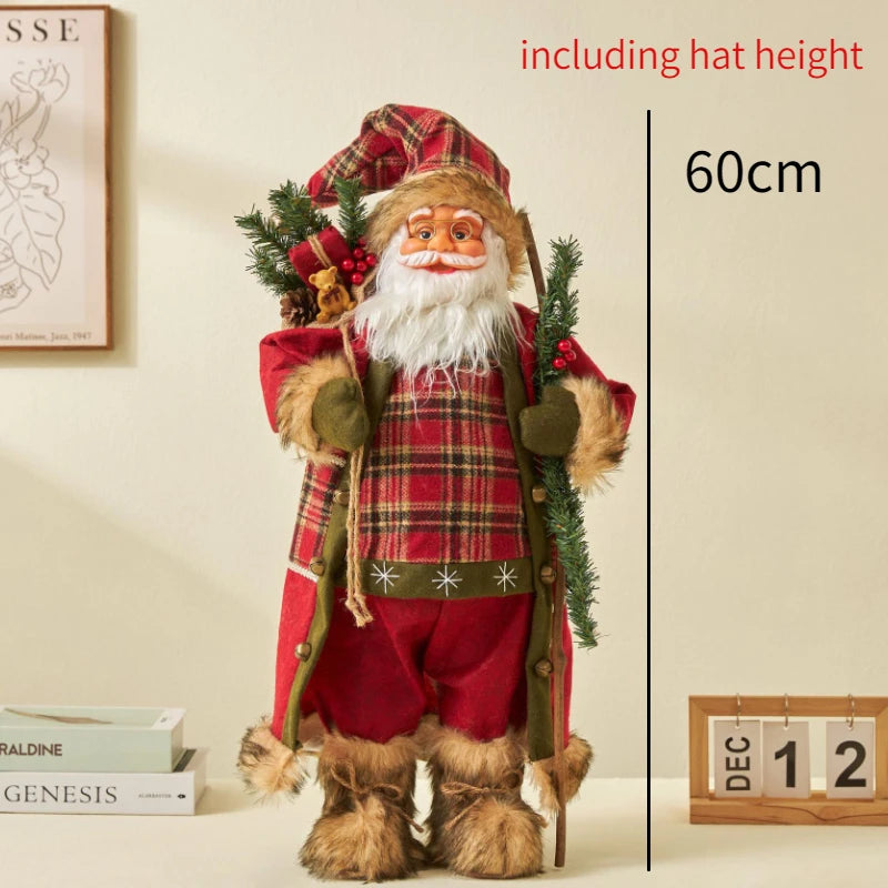 60cm Big Santa Claus Doll Christmas Doll New Year 2024 Gift Merry Christmas Decorations for Home Ornaments Natal Navidad 2023
