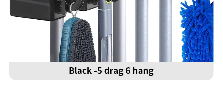 Wall Mounted Mop Holder 3/4/5 Position Multi-Functional