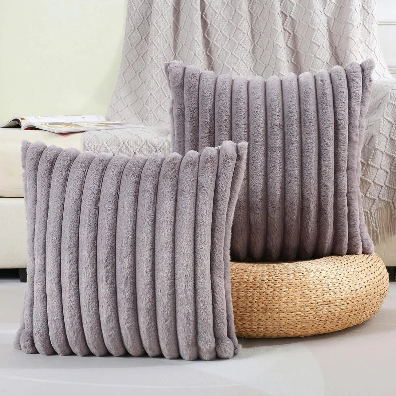 Pillowcase Decorative Home Pillows White Pink Retro Fluffy Soft Throw Pillowcover For Sofa Couch Cushion Cover 45x45 Pillow Hugs