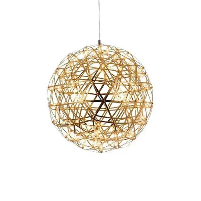 Modern Brief Loft Spark Ball LED Lights Chandelier Fixture Firework Ball Stainless Steel Pendant Lamp Home Deco Lighting 110-240