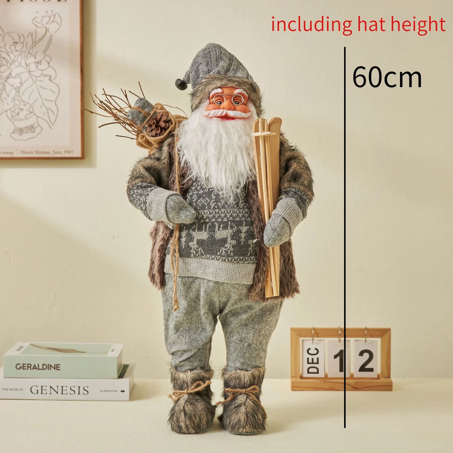 60cm Big Santa Claus Doll Christmas Doll New Year 2024 Gift Merry Christmas Decorations for Home Ornaments Natal Navidad 2023