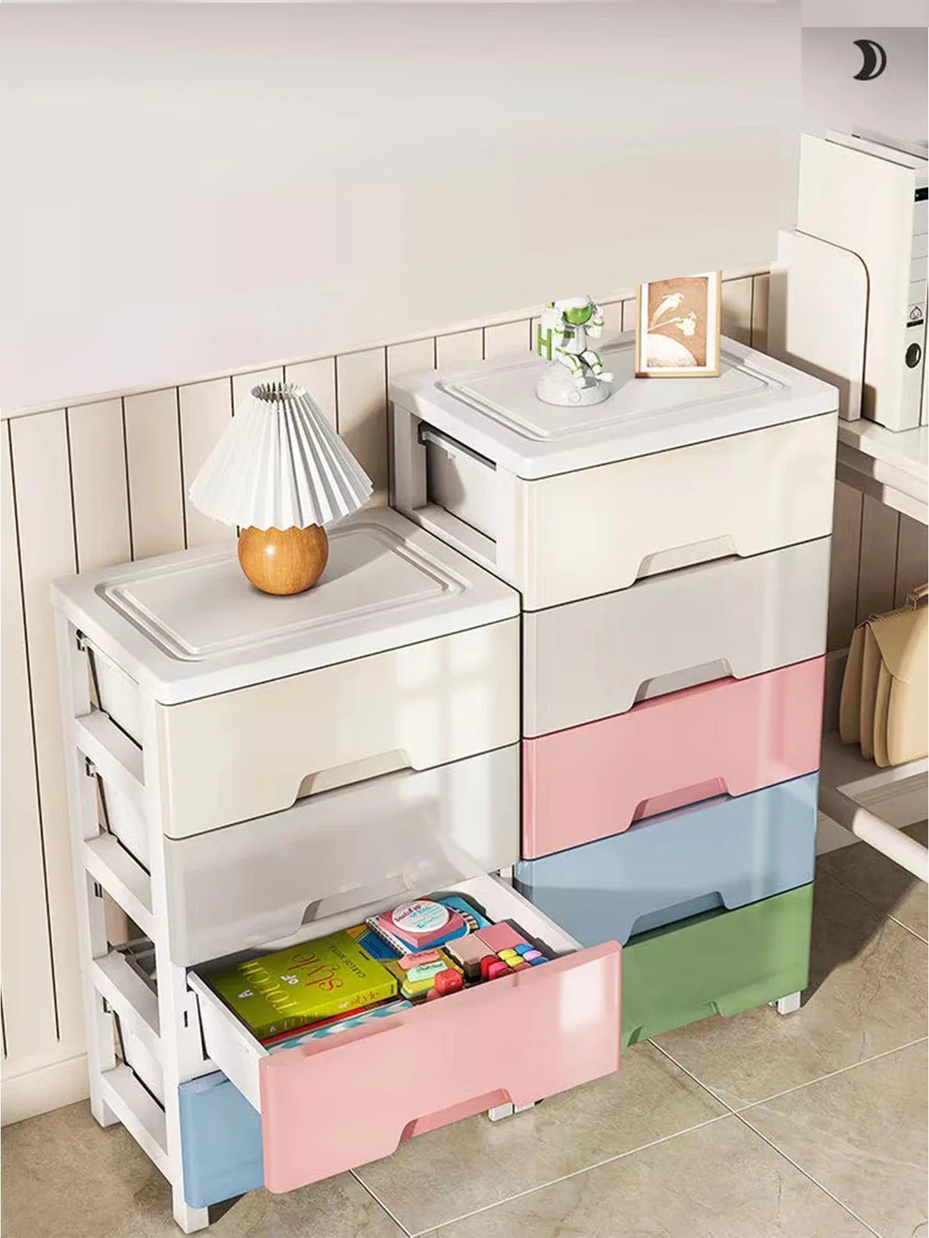 3/4/5/6/7 Layer Drawer Storage Cabinet Storage Organizer with Wheels Multifunction Dustproof Wardrobe