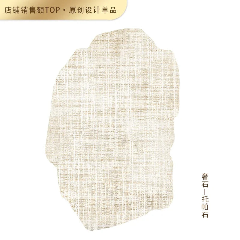 Light Luxury Living Room Decoration Carpet Irregular Shape Rugs for Bedroom Fluffy Soft Marble Plush Rug Thick Anti-slip Floor