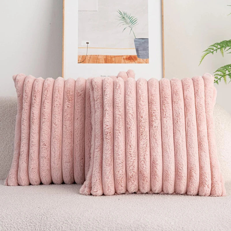 Pillowcase Decorative Home Pillows White Pink Retro Fluffy Soft Throw Pillowcover For Sofa Couch Cushion Cover 45x45 Pillow Hugs