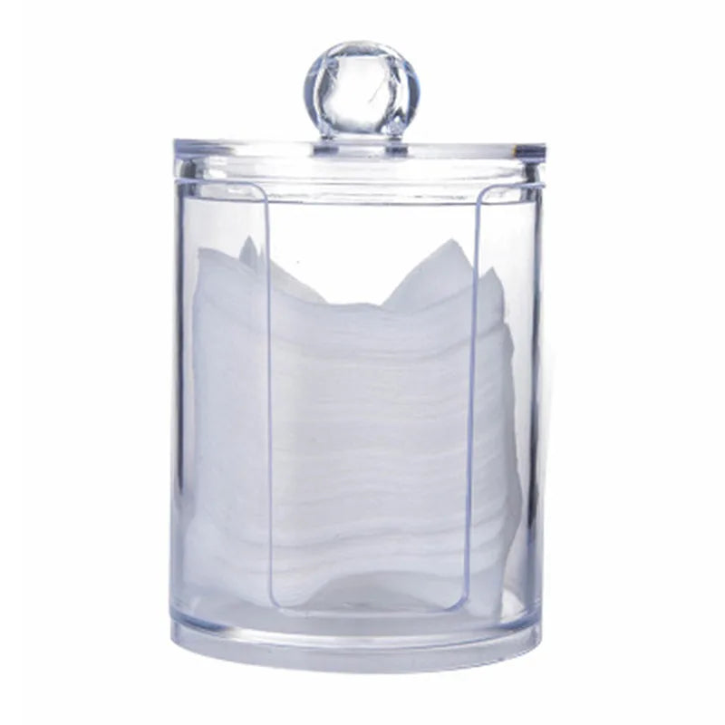 Bamboo Lid Cotton Pad & Swab Storage Box