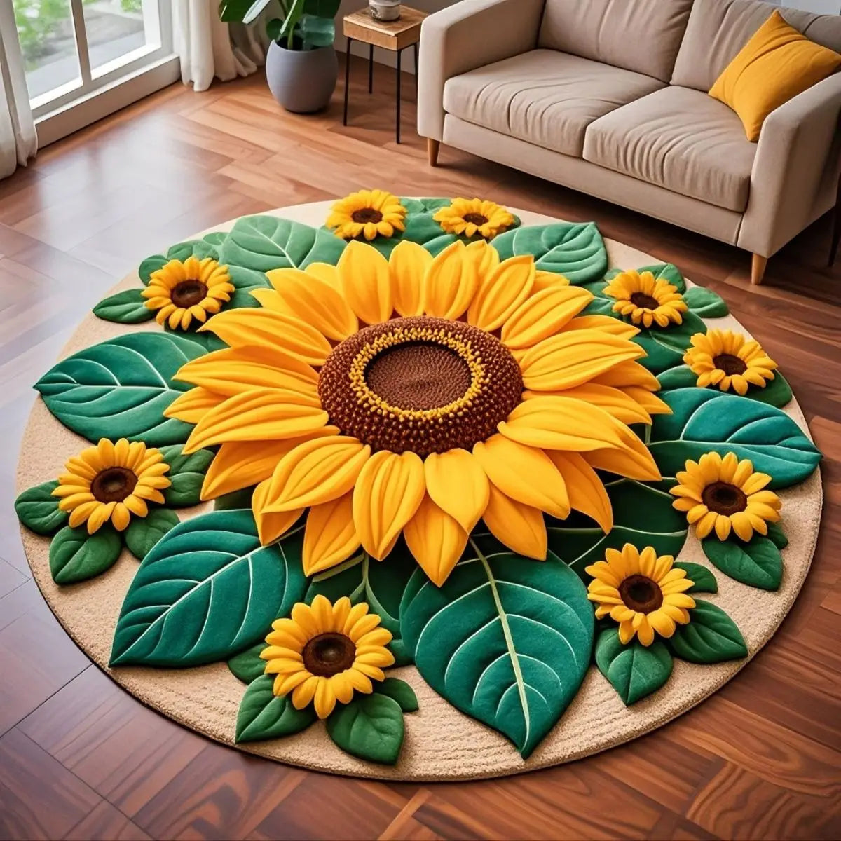 Sunflower Carpet Living Room Decoration Children Bedroom Carpet Fluffy Mat Hallway Non-slip Hair Rug Bedside Design Room Mat