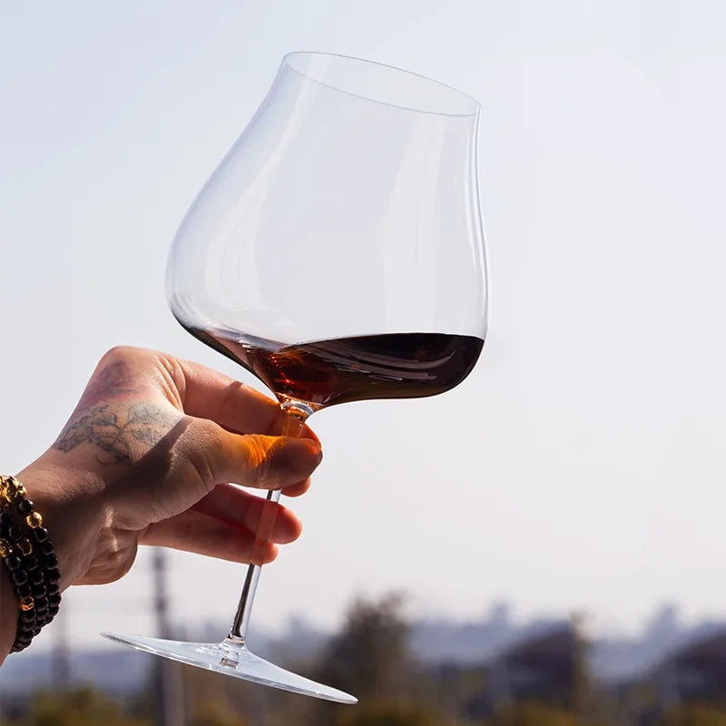 France Upscale Burgundy Cup Crystal Handmade Extremely Thin Wine Glass Aroma Enlarge Goblet