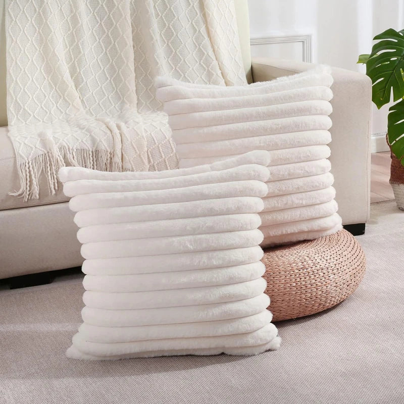 Pillowcase Decorative Home Pillows White Pink Retro Fluffy Soft Throw Pillowcover For Sofa Couch Cushion Cover 45x45 Pillow Hugs