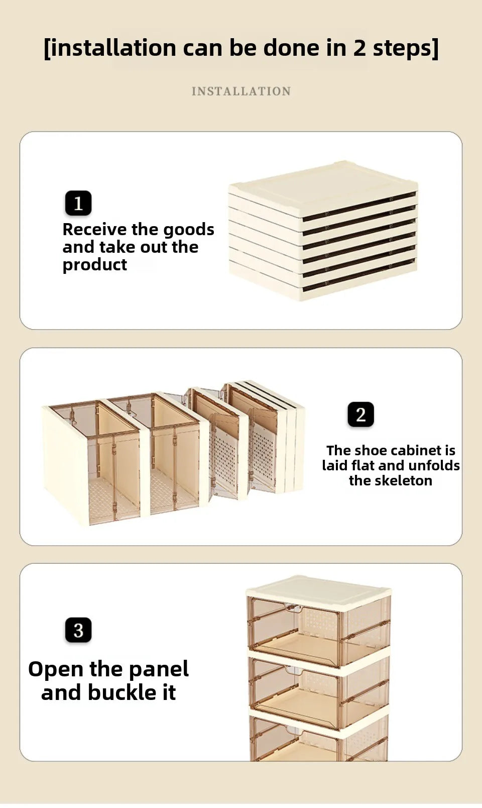 1-9Tier Foldable Dustproof Shoes Box HighTransparent Stackable Thickened Bins with Lids Multi-layer Sneaker Shoe Organizer Boxe