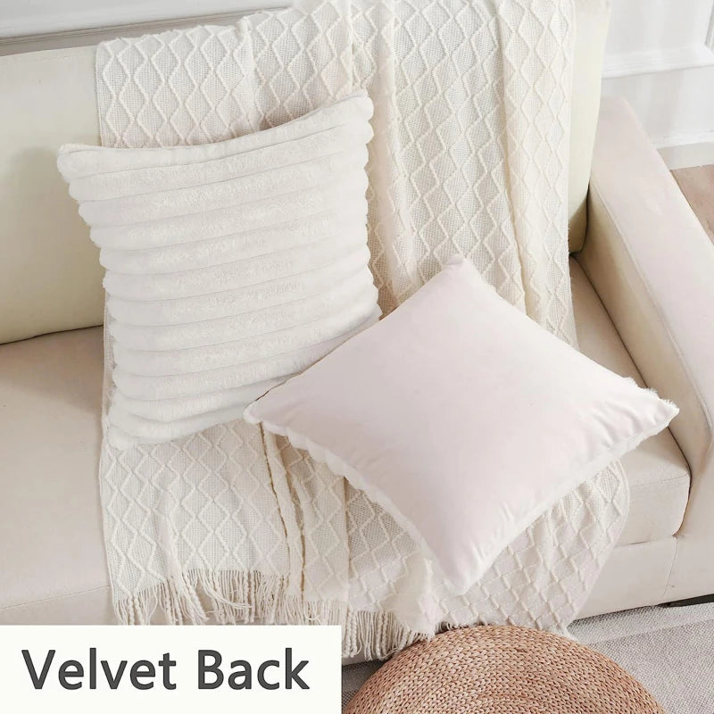 Pillowcase Decorative Home Pillows White Pink Retro Fluffy Soft Throw Pillowcover For Sofa Couch Cushion Cover 45x45 Pillow Hugs