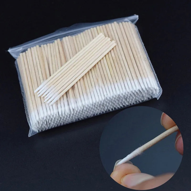 Bamboo Lid Cotton Pad & Swab Storage Box