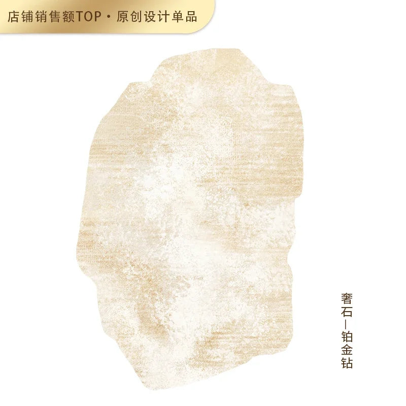 Light Luxury Living Room Decoration Carpet Irregular Shape Rugs for Bedroom Fluffy Soft Marble Plush Rug Thick Anti-slip Floor