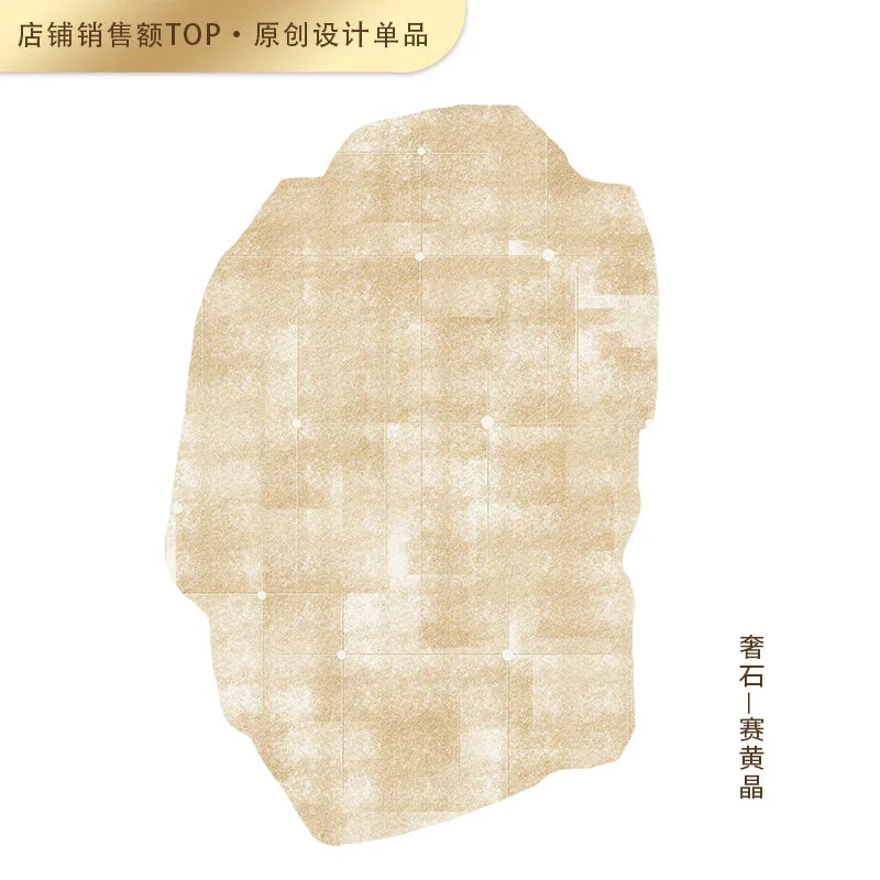 Light Luxury Living Room Decoration Carpet Irregular Shape Rugs for Bedroom Fluffy Soft Marble Plush Rug Thick Anti-slip Floor