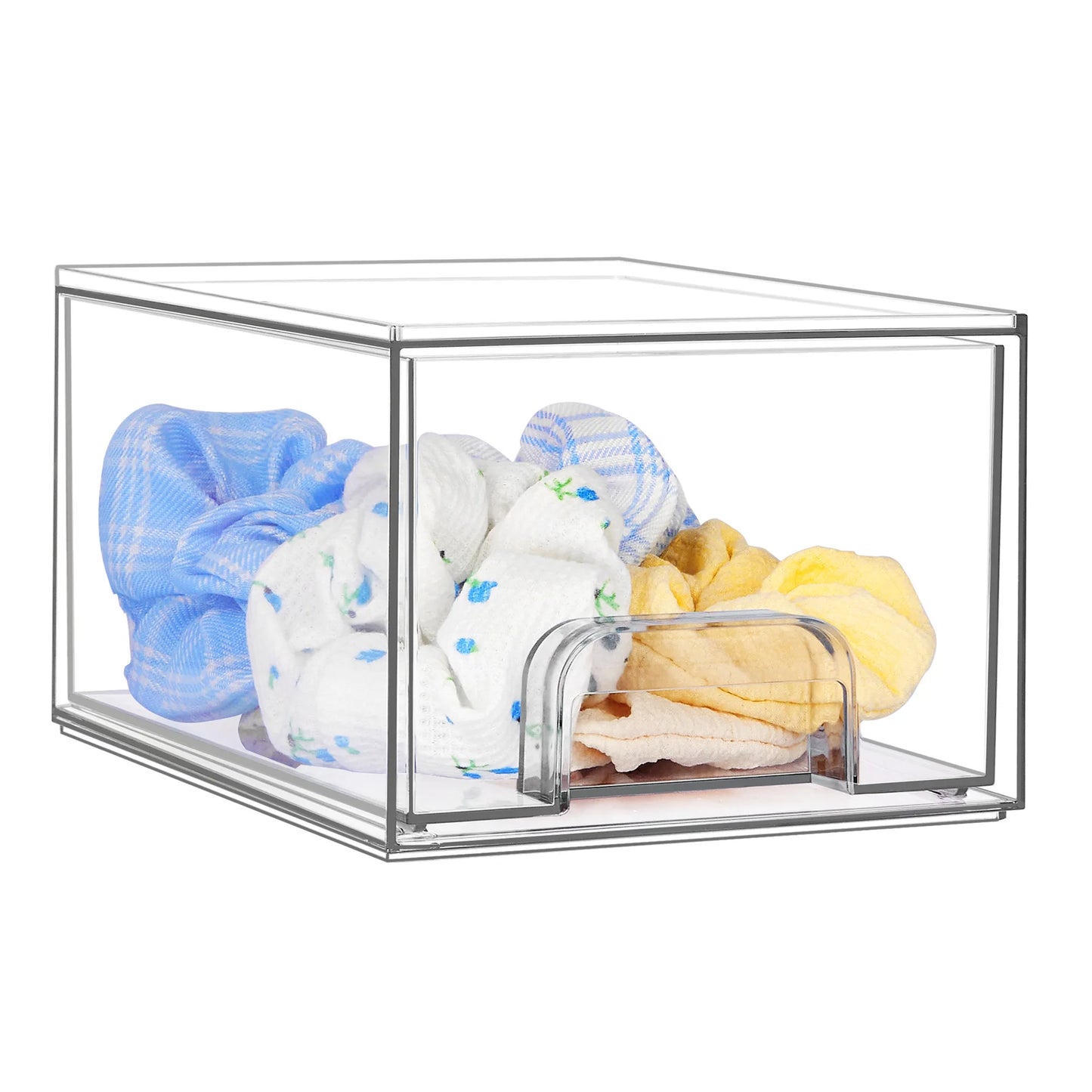 1/2PCS Desk Drawer Organizers Stackable Clear Bathroom Storage Makeup Organizer Acrylic Storage Box Bins Stationery Organizer
