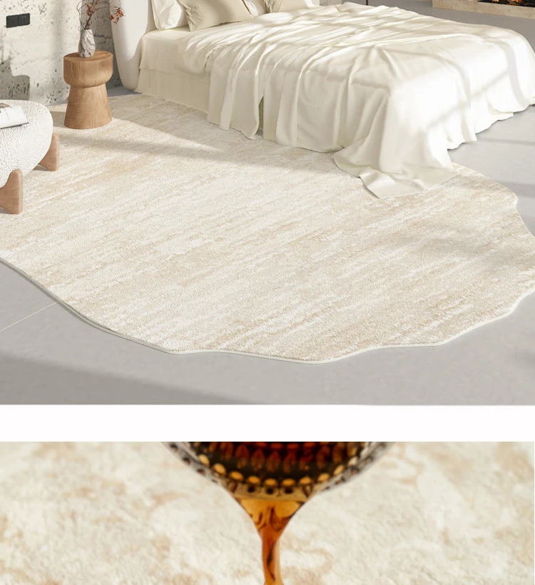 Light Luxury Living Room Decoration Carpet Irregular Shape Rugs for Bedroom Fluffy Soft Marble Plush Rug Thick Anti-slip Floor