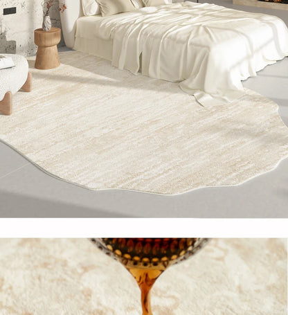 Light Luxury Living Room Decoration Carpet Irregular Shape Rugs for Bedroom Fluffy Soft Marble Plush Rug Thick Anti-slip Floor