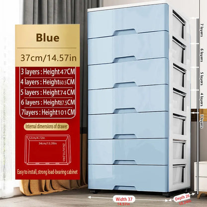 3/4/5/6/7 Layer  Drawer Storage Cabinet Storage Organizer with Wheels Multifunction Dustproof Wardrobe