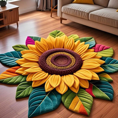 Sunflower Carpet Living Room Decoration Children Bedroom Carpet Fluffy Mat Hallway Non-slip Hair Rug Bedside Design Room Mat