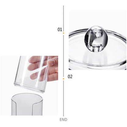 Bamboo Lid Cotton Pad & Swab Storage Box