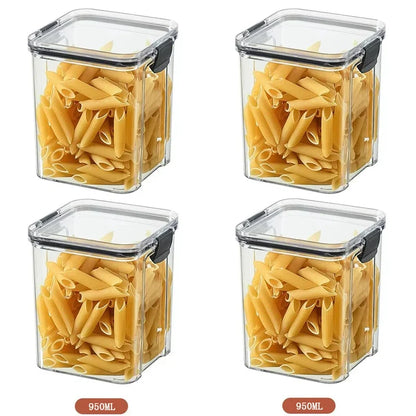 460-1800ml Sealed Jars Kitchen Grain Storage Organizer Large Tank Plastic Moisture-proof Storage Box Household Seasoning Jars