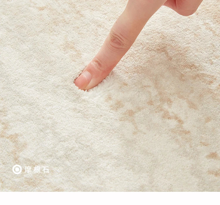 Light Luxury Living Room Decoration Carpet Irregular Shape Rugs for Bedroom Fluffy Soft Marble Plush Rug Thick Anti-slip Floor