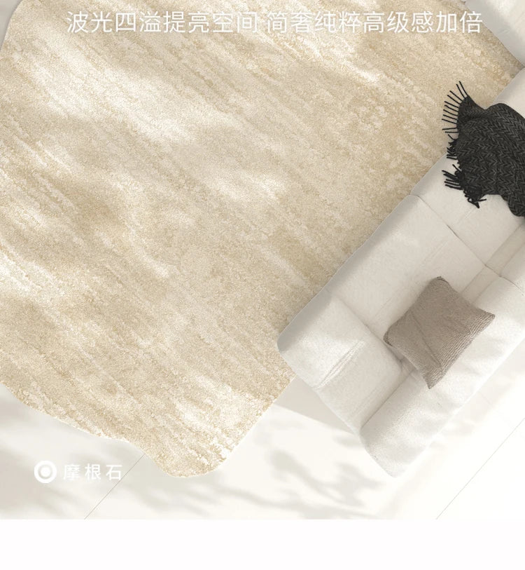 Light Luxury Living Room Decoration Carpet Irregular Shape Rugs for Bedroom Fluffy Soft Marble Plush Rug Thick Anti-slip Floor