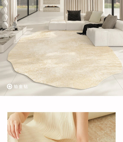 Light Luxury Living Room Decoration Carpet Irregular Shape Rugs for Bedroom Fluffy Soft Marble Plush Rug Thick Anti-slip Floor