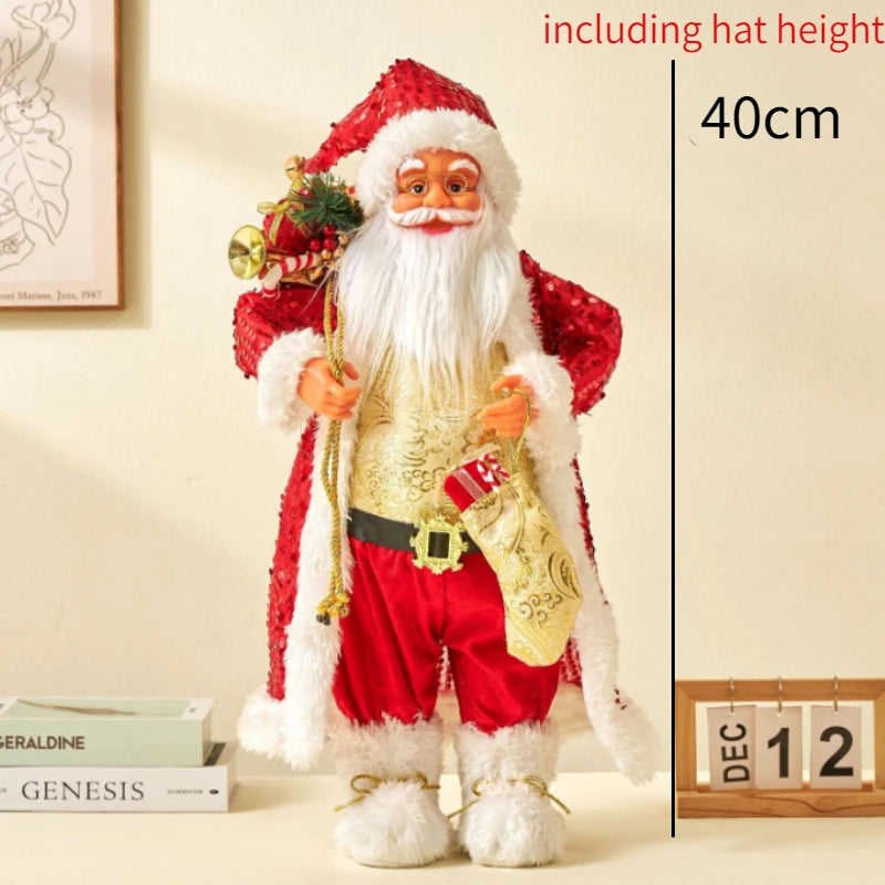 60cm Big Santa Claus Doll Christmas Doll New Year 2024 Gift Merry Christmas Decorations for Home Ornaments Natal Navidad 2023