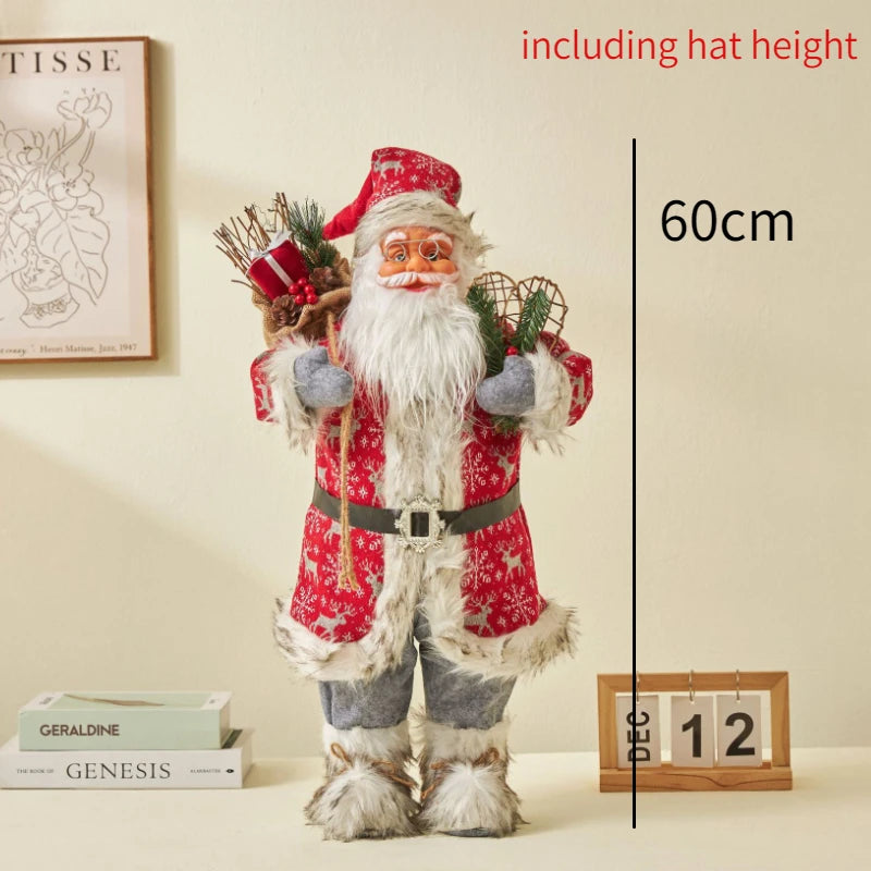 60cm Big Santa Claus Doll Christmas Doll New Year 2024 Gift Merry Christmas Decorations for Home Ornaments Natal Navidad 2023
