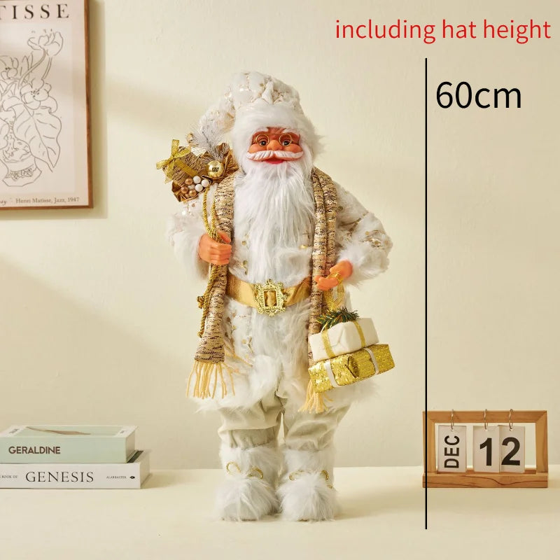60cm Big Santa Claus Doll Christmas Doll New Year 2024 Gift Merry Christmas Decorations for Home Ornaments Natal Navidad 2023