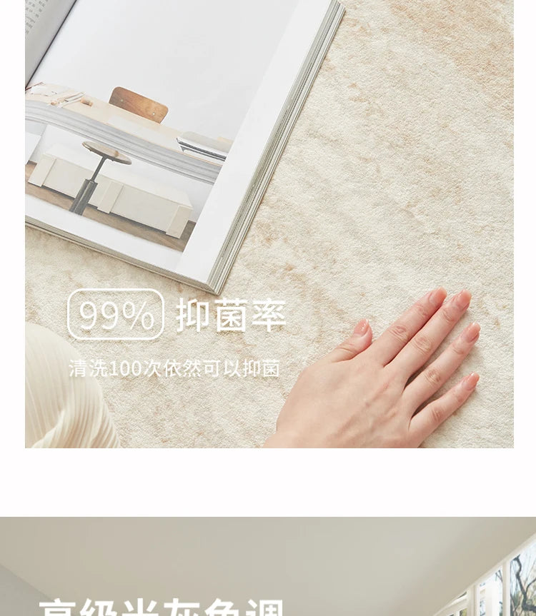 Light Luxury Living Room Decoration Carpet Irregular Shape Rugs for Bedroom Fluffy Soft Marble Plush Rug Thick Anti-slip Floor