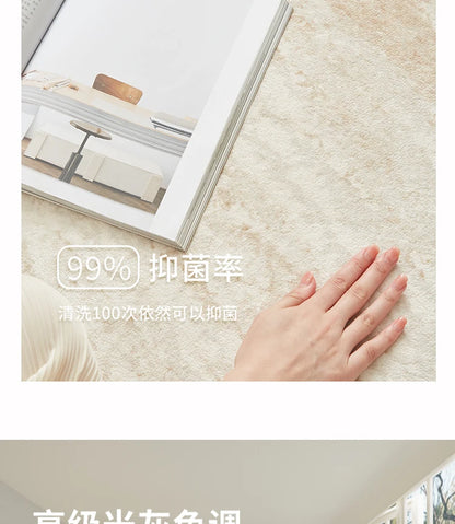 Light Luxury Living Room Decoration Carpet Irregular Shape Rugs for Bedroom Fluffy Soft Marble Plush Rug Thick Anti-slip Floor