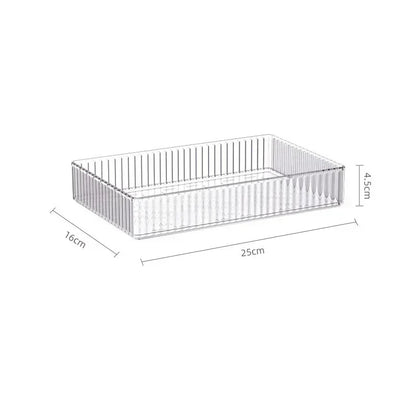 Unlimited Desk Drawer Organizers Set Plastic Bathroom Storage Makeup Organizer Clear Transparent Storage Box Bins Kitchen Gadget