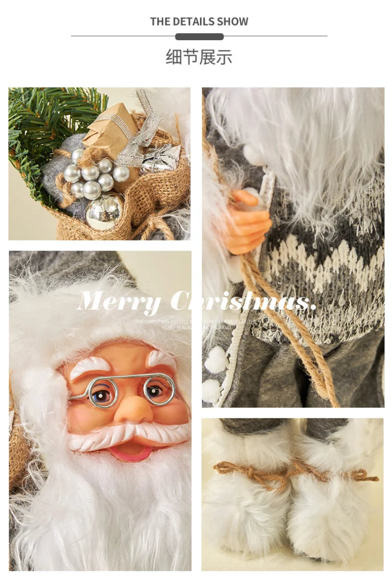 60cm Big Santa Claus Doll Christmas Doll New Year 2024 Gift Merry Christmas Decorations for Home Ornaments Natal Navidad 2023