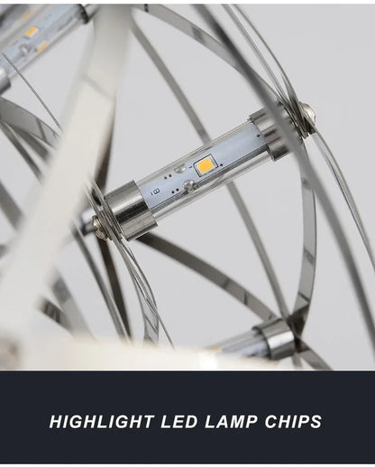Modern Brief Loft Spark Ball LED Lights Chandelier Fixture Firework Ball Stainless Steel Pendant Lamp Home Deco Lighting 110-240