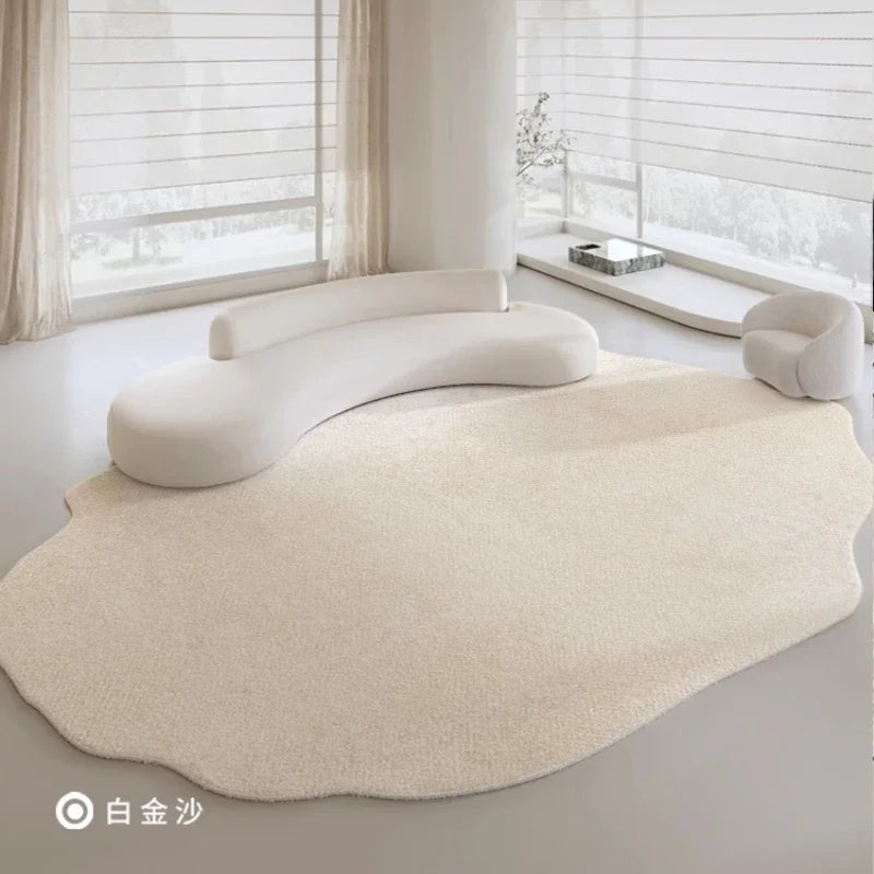 Light Luxury Living Room Decoration Carpet Irregular Shape Rugs for Bedroom Fluffy Soft Marble Plush Rug Thick Anti-slip Floor