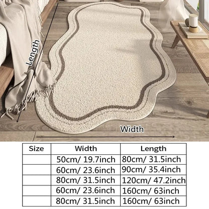 Irregular Living Room Area Carpets Soft Comfortable Bedroom Bedside Area Rugs Modern Home Decoration Aesthetics Ковер В Гостиной