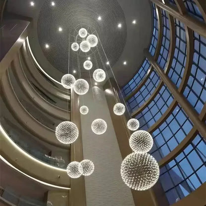 Modern Brief Loft Spark Ball LED Lights Chandelier Fixture Firework Ball Stainless Steel Pendant Lamp Home Deco Lighting 110-240