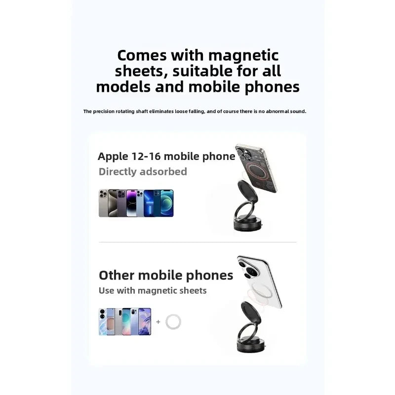 T30 Multi-Use Magnetic Phone Holder – MagSafe, Adjustable Suction Cup with Lock for Car, Mirror & Gym