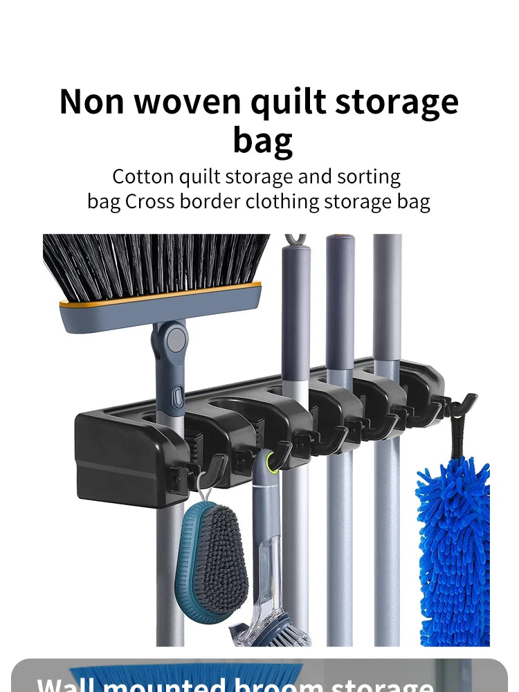 Wall Mounted Mop Holder 3/4/5 Position Multi-Functional