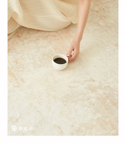 Light Luxury Living Room Decoration Carpet Irregular Shape Rugs for Bedroom Fluffy Soft Marble Plush Rug Thick Anti-slip Floor