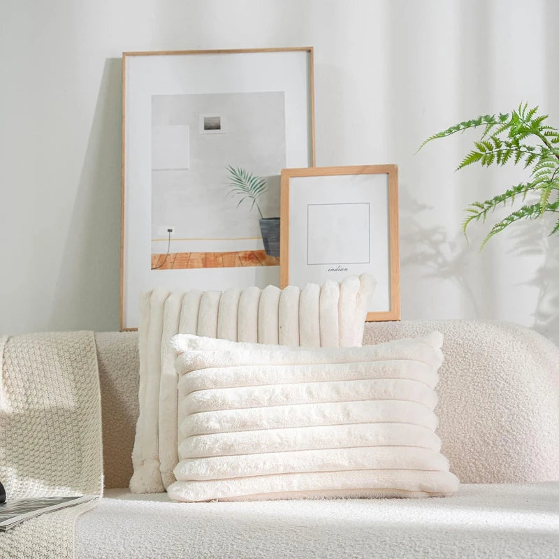 Pillowcase Decorative Home Pillows White Pink Retro Fluffy Soft Throw Pillowcover For Sofa Couch Cushion Cover 45x45 Pillow Hugs