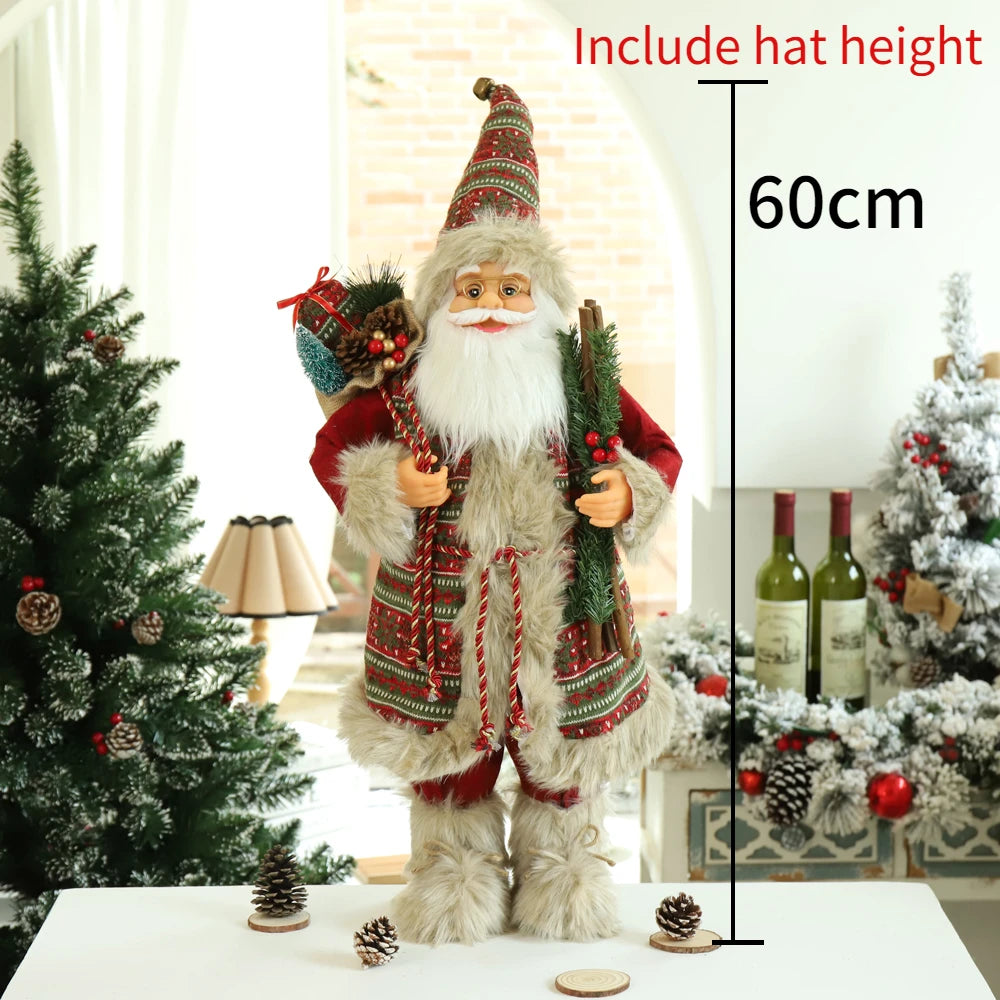 60cm Big Santa Claus Doll Christmas Doll New Year 2024 Gift Merry Christmas Decorations for Home Ornaments Natal Navidad 2023