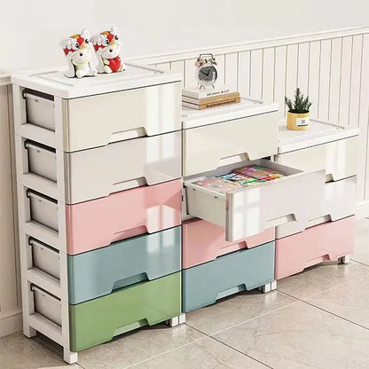 3/4/5/6/7 Layer  Drawer Storage Cabinet Storage Organizer with Wheels Multifunction Dustproof Wardrobe