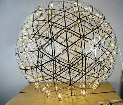 Modern Brief Loft Spark Ball LED Lights Chandelier Fixture Firework Ball Stainless Steel Pendant Lamp Home Deco Lighting 110-240